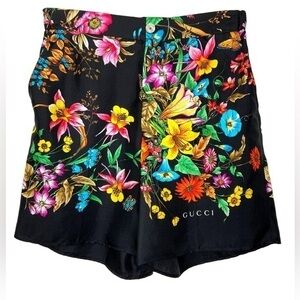 🌸 Exceptional GUCCI Bouquet Carre Silk Twill Shorts - Size 42